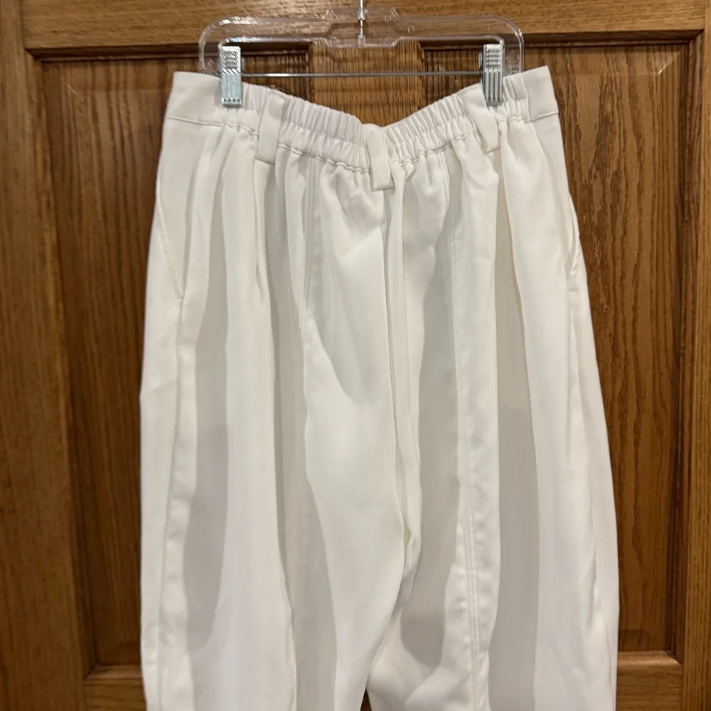 Halara Flex Mid Rise Pocket Barrel Leg Work Pants White S - Picture 7 of 12
